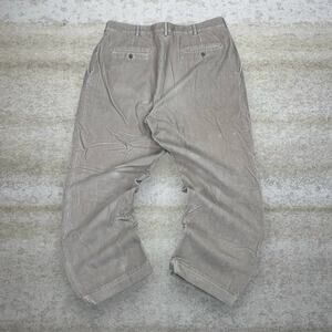 Vintage Y2K Lands End Corduroy Pants 36x28 Baggy Wide Leg Fit Light Tan Cotton
